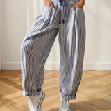 Lucy Stripe Drawstring Casual Loose Pants