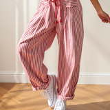 Lucy Stripe Drawstring Casual Loose Pants