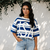 USA Graphic Drop Shoulder Half Sleeve Loose T Shirt