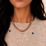 Bailey Necklace - Peach Moonstone
