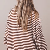 Hazel Raw Seam Split Hem Loose Pullover Sweatshirt