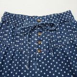Abigail Polka Dot Wide Leg Jeans | Drawstring Denim