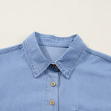 Blake Washed Drop Shoulder Bracelet Sleeve Chambray Shirt