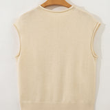 PREORDER Kiara Buttoned Front Rolled Hem Cap Sleeve Sweater Top | Dropship