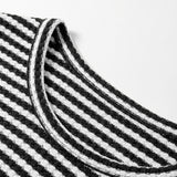 Jaslyn Stripe Breathable Textured Knit Short 2pcs Set