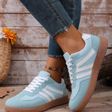 Joy Faux Suede PU Leather Color Block Patchwork Lace-up Shoes