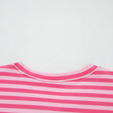 Amayah Stripe Drop Shoulder Round Neck Top and Buttoned Straight Pants Two Piece Set