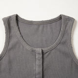 Vintage Distressed Ribbed Mineral Wash Tank Top