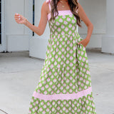Lily Detail Knot Straps Maxi Dress - Green