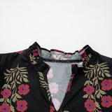 PREORDER Kali Floral Short Bubble Sleeve Tiered Maxi Dress - Black | Dropship