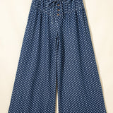 Abigail Polka Dot Wide Leg Jeans | Drawstring Denim