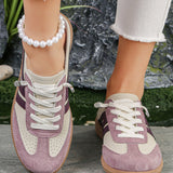 Warren Eyelet PU Leather Patchwork Color Pop Sneakers