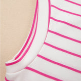 Clementine Stripe Casual Tee and Wide Leg Pants Set - Rose