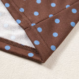 Jane Polka Dot Drawstring Wide Leg Long Sleeve Top Pant Set