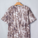 Drew Camouflage Woodland Print Drop Shoulder Tunic Tee - Brown
