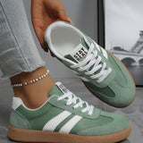 Kira Varsity Color Block Patchwork PU Leather Lace Up Shoes