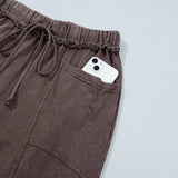 Jess Mineral Wash Seam Detail Flare Leg Drawstring Pants