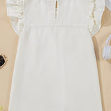 Clover Ruffle Trim Waffle Textured Blouse
