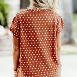 Paityn Polka Dot Print Short Set - Caramel