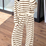 Lily Drawstring Pant Set - Brown
