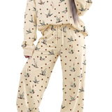 Mallard Print Crewneck Pullover Two Piece Pants Set