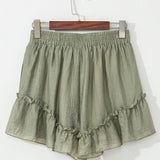 Dahlia Tie Waist Ruffle Hem Shorts