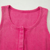 Vintage Distressed Ribbed Mineral Wash Tank Top