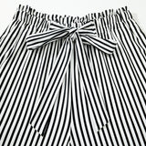 Willlow Stripe Tied High Waist Loose Straight Casual Pants