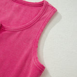 Vintage Distressed Ribbed Mineral Wash Tank Top