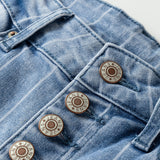 Veronica Multi Buttons Wide Leg Jeans