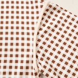 Gingham Crew Neck Long Sleeve Top and Skort Set