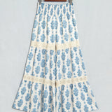 Maisie Lace Patchwork Detail Wide Leg Pants