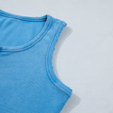 Vintage Distressed Ribbed Mineral Wash Tank Top