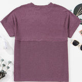Harlow Plain Corded Mock Neck T Shirt