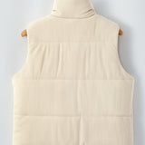 PREORDER Scottie Solid Color Corduroy Puffer Vest Coat - Beige | Dropship