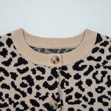 PREORDER Leopard Knitted Cardigan - Black | Dropship