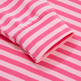 Amayah Stripe Drop Shoulder Round Neck Top and Buttoned Straight Pants Two Piece Set