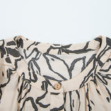 Amelie Morn Floral Print Batwing Sleeve Buttoned Loose Fit Shirt