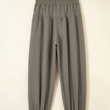 Fern Elastic Waist Drawstring Wide Leg Full Length Pants