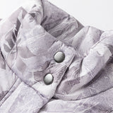 PREORDER Tessa Camo Leaf Print Winter Puffer Vest - Gray | Dropship