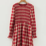 Presley Plaid Print Smocked Puff Sleeve Mini Dress | Dropship