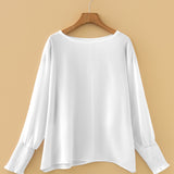 PREORDER Marley Smocked Cuffs Semi Sheer Long Sleeve Dolman Blouse | Dropship