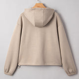 Brielle Bow Embroidered Zip Up Hoodie