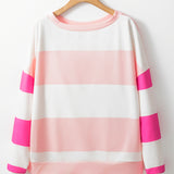 Ashlyn Lightweight Colorblock Sweatshirt - Pink