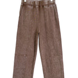 Lola Mineral Wash Seam Detail Elastic Waist Barrel Pants