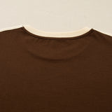 Malani Varsity Striped Crew Neck Long Sleeve Top - Dark Brown