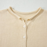 PREORDER Kiara Buttoned Front Rolled Hem Cap Sleeve Sweater Top | Dropship