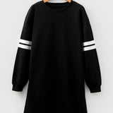 Varsity Sweater Dress - Black | Dropship