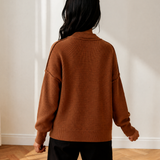 Jen Ribbed Knit Stand Neck Regular Fit Sweater