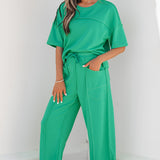 Drop Shoulder Boxy Tee and Barrel Pants Set